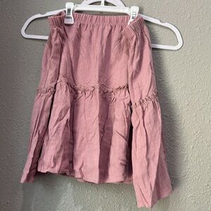 Pink Lily Dusty Rose Linen Skirt